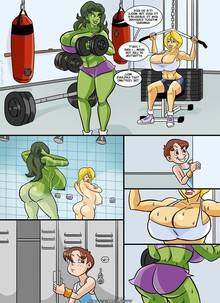 Powergirl and She-Hulk Hit the Showers